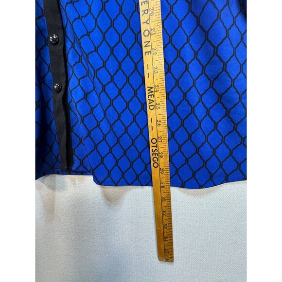 Catherines Womens Button Up Tunic Blouse Shirt Sze 2X Blue Colorblock Streetwear - Picture 5 of 10